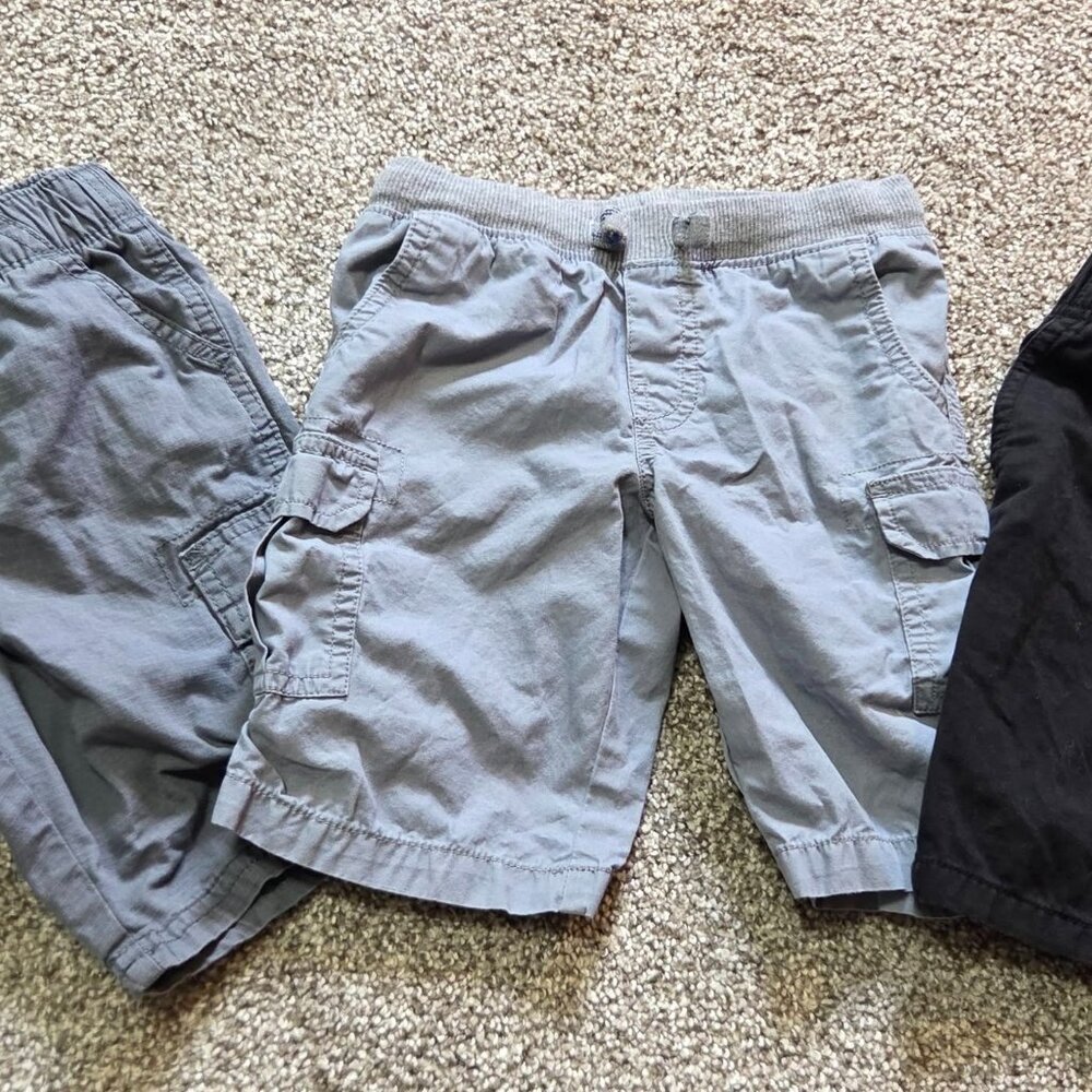 4t Kids Cargo Shorts Set - Black and Gray